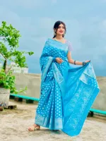 Soft Silk Katan Festive Saree with Intricate Buti, No Blouse