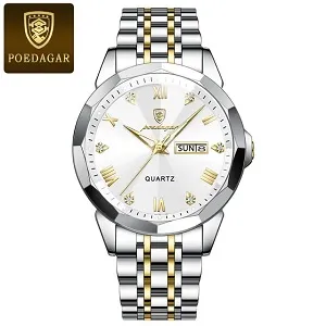 POEDAGAR 810 Fashion Quartz Watch for Men - White