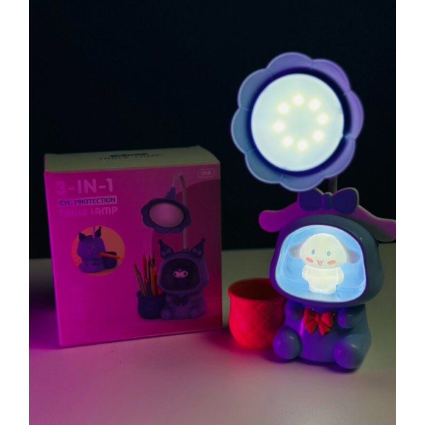3 in 1 Rechargeable Table Lamp with Storage Cup & Sharpener for Kids