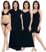 Women's Satin Night Dress Set with Long Nightie and Top