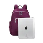 Nylon Backpack Durable Waterproof Casual Shoulder Bag (purple)
