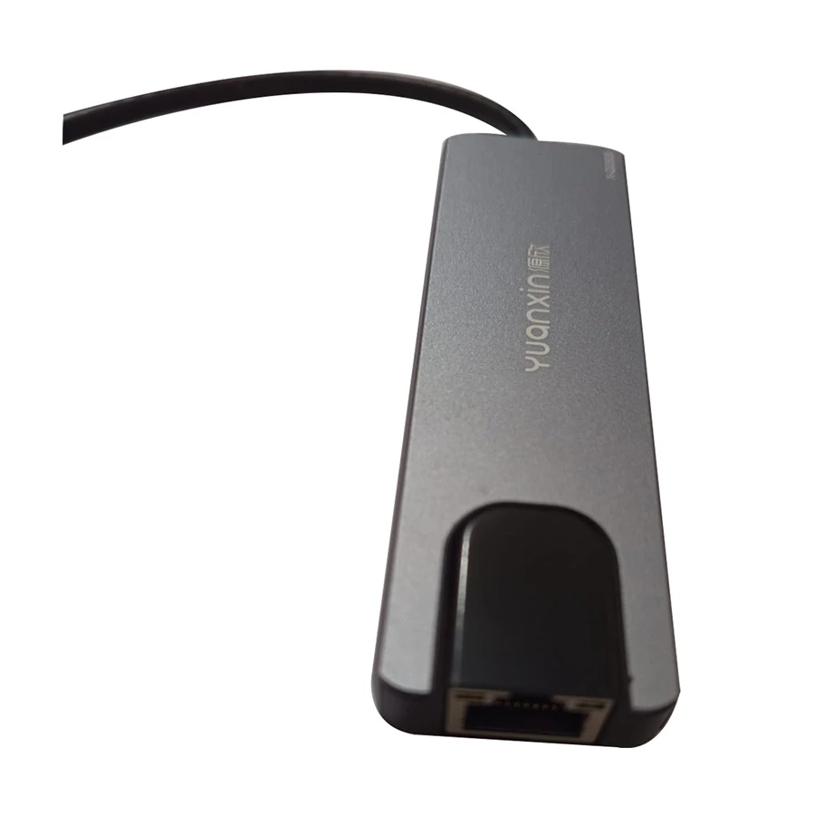 Yuanxin X-D0305 Type-C to HDMI, Dual USB, RJ45 & PD Converter Gray