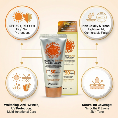 3W Clinic Intensive Dr.Kim Sun BB Cream SPF50+ PA++++ 50ml (Korea)