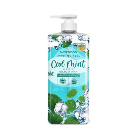 Watsons Cool Mint Softening & Moisturising Gel Body Wash 1000ml (Malaysia)