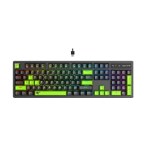 Havit KB893L RGB Wired Black & Green (Blue Switch) Mechanical Gaming Keyboard