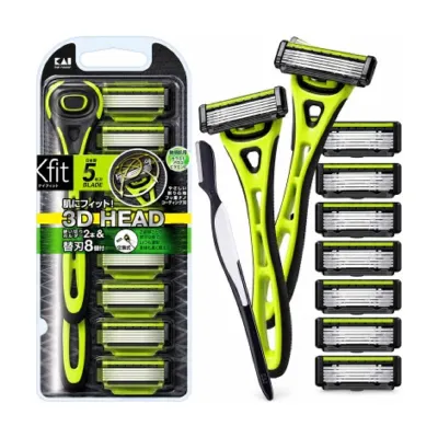 Xfit 3D Head Razor 2 Holder & 8 Blades (Japan)