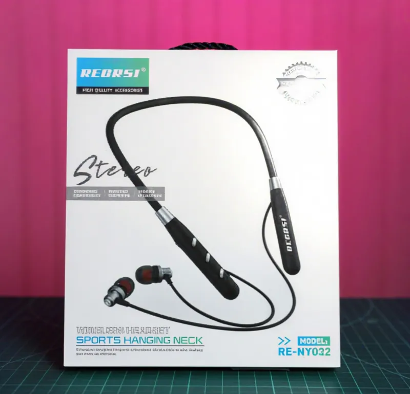 Regrsi RE-NY032 Wireless Bluetooth Neckband | Lightweight Sports Earphones with 8 Hours Playtime, Clear Sound & Fast Charging