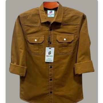 Double Pocket  shirt for men( Golden)