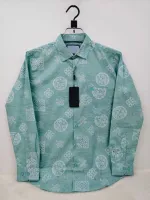 Men's Pure Cotton Check and Print Shirt with Show Buttons, 5 Colours