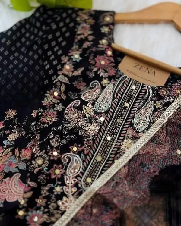 Microstitch Three Piece with Ari Thread Work on the Front