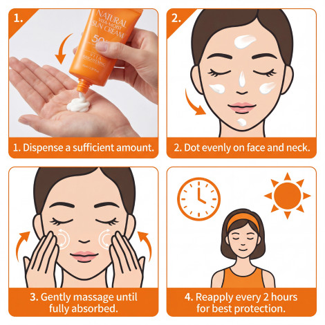 3W Clinic Natural Vita-Moist Sun Cream SPF50+ 70ml (Korea)