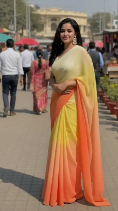 Rongdhonu Georgette Saree with Blouse Piece, 4 Colours