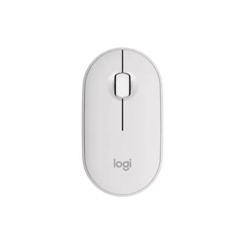 Logitech M350s Pebble Mouse 2, Wireless and Bluetooth Mouse Tonal White