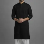10 Pcs Black Solid Punjabi Combo
