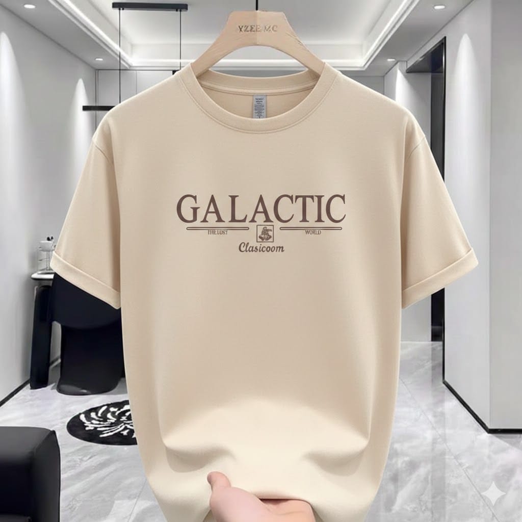 Men's 220 GSM Drop Shoulder Printed T-Shirt, Soft Cotton-Spandex