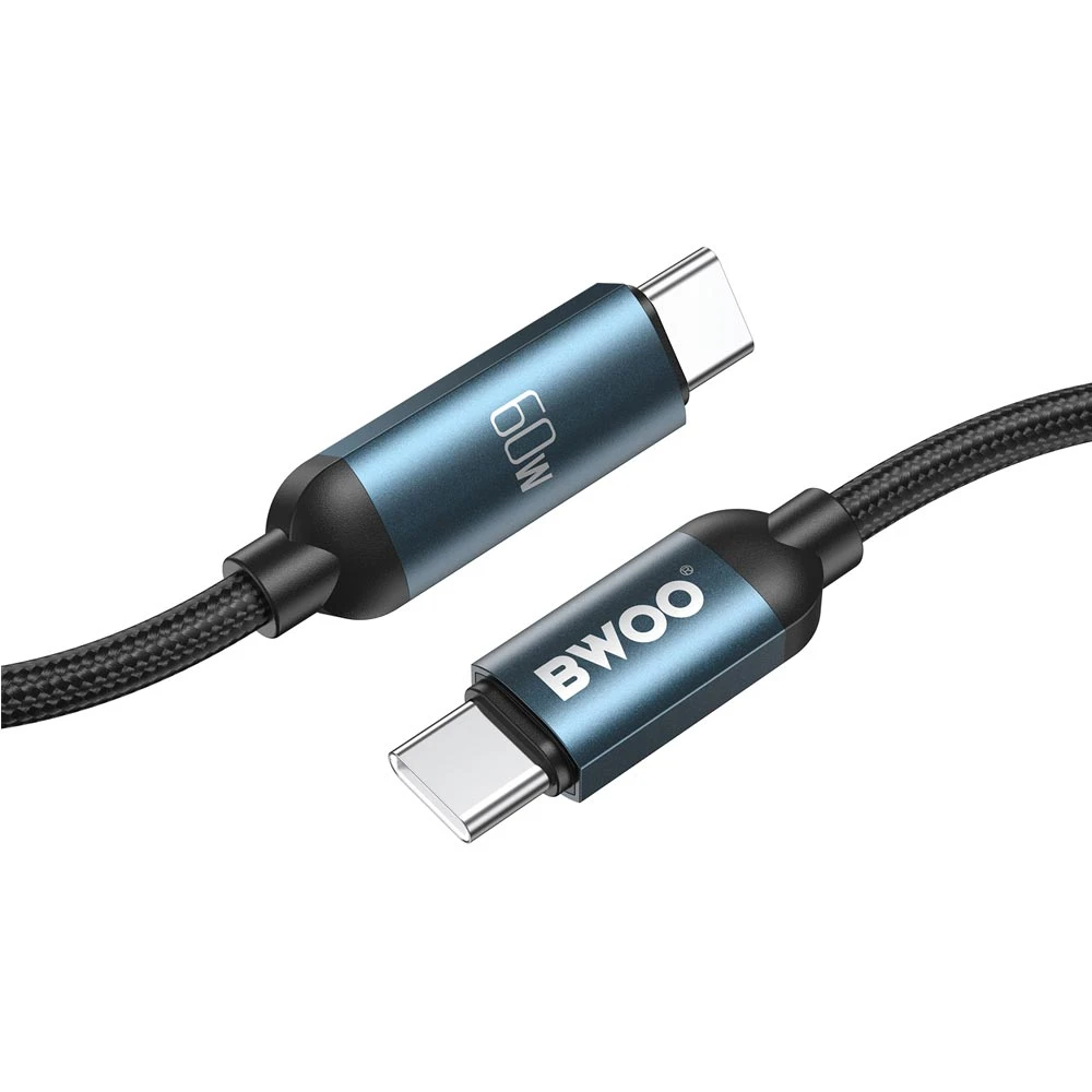 Bwoo BO-X304C-C 60W USB-C to USB-C Charging & Data Cable 1m Black