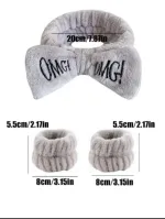 Women's Coral Fleece Bow Headband for Face Washing, 5 Colours