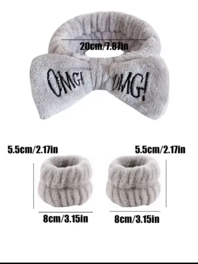 Women's Coral Fleece Bow Headband for Face Washing, 5 Colours