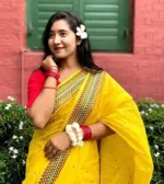 Half Silk Chumki Work Saree, 12 Haath, No Blouse Piece