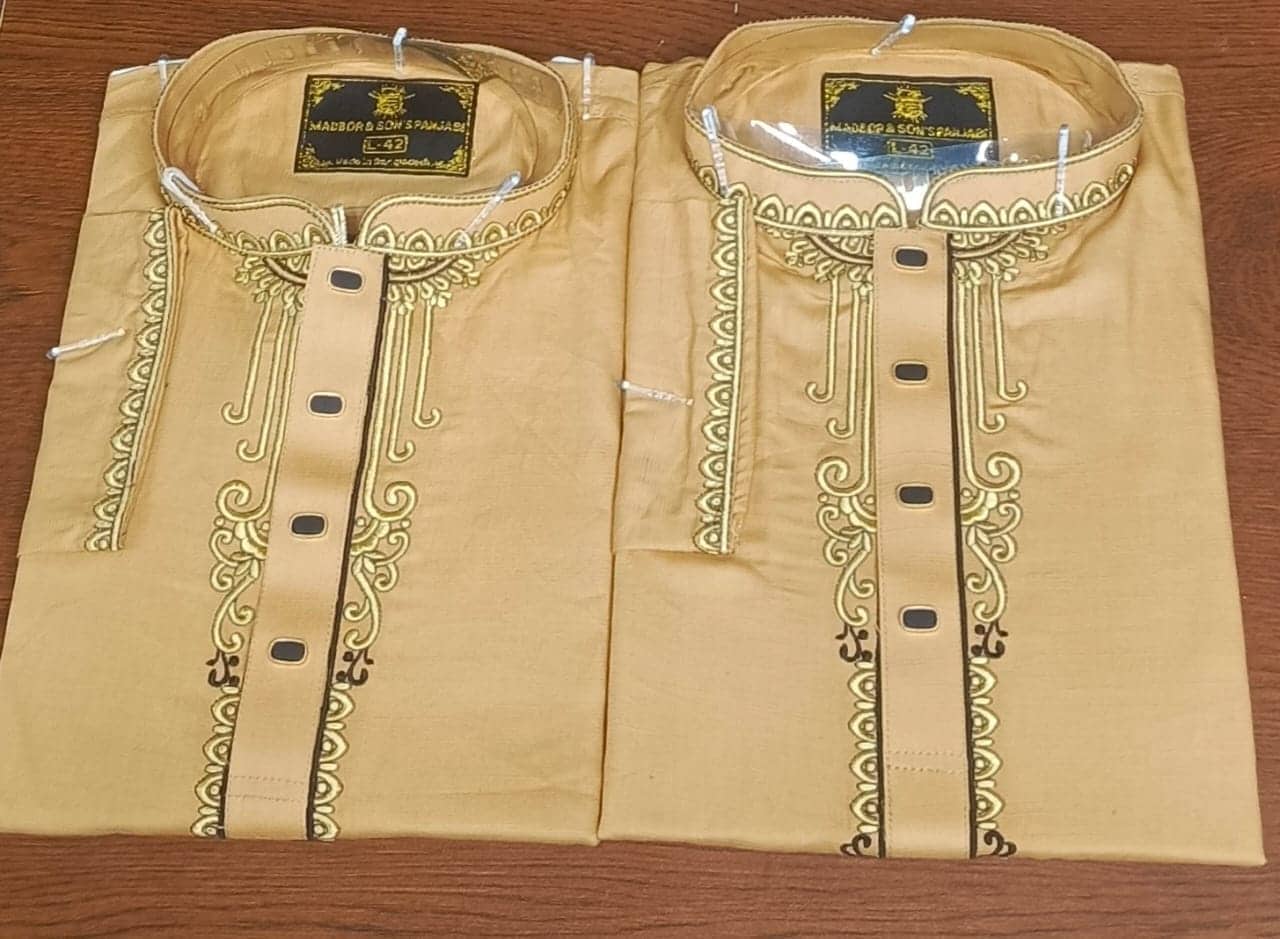 Men's Cotton Panjabi with Snap Buttons, Size XL