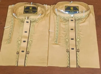 Men's Cotton Panjabi with Snap Buttons, Size XL