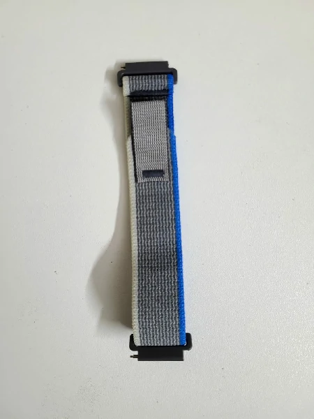 Pin Lock Dual Color Fabric Stap For Smart Watch-20mm -Grey+Blue Color