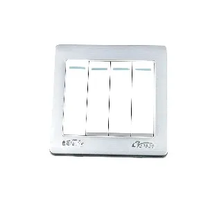 Belamy White-Grey 4 Gang 1 Way | BE-129-SW
