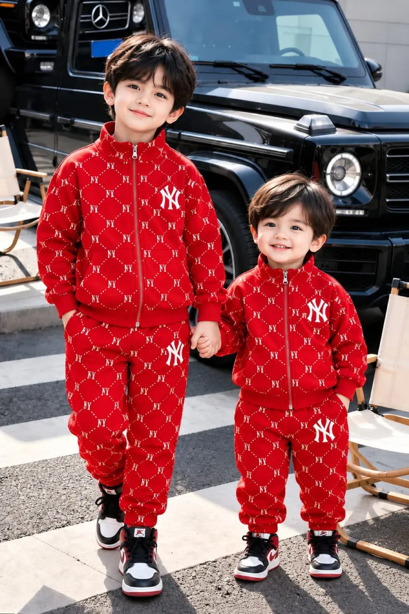 Kids' Brushed Cotton Sweatshirt and Pant Set, 300 GSM, 1 to 8 Years
