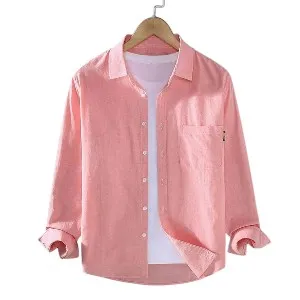Men's Solid Colour Color Shirt (Lite pink)
