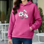 Premium Comfortable Printed Ladies Winter Hoodie