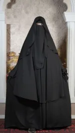 Muslima Borka Set with Hijab and Nikab, Sizes 50 to 56