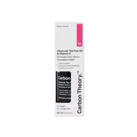 Carbon Theory Charcoal Tea Tree Oil & Vitamin E Overnight Detox Serum 30ml (UK)