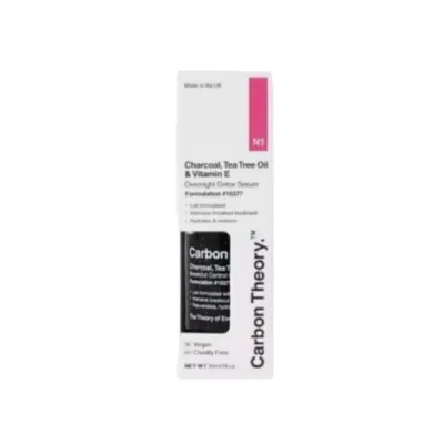 Carbon Theory Charcoal Tea Tree Oil & Vitamin E Overnight Detox Serum 30ml (UK)