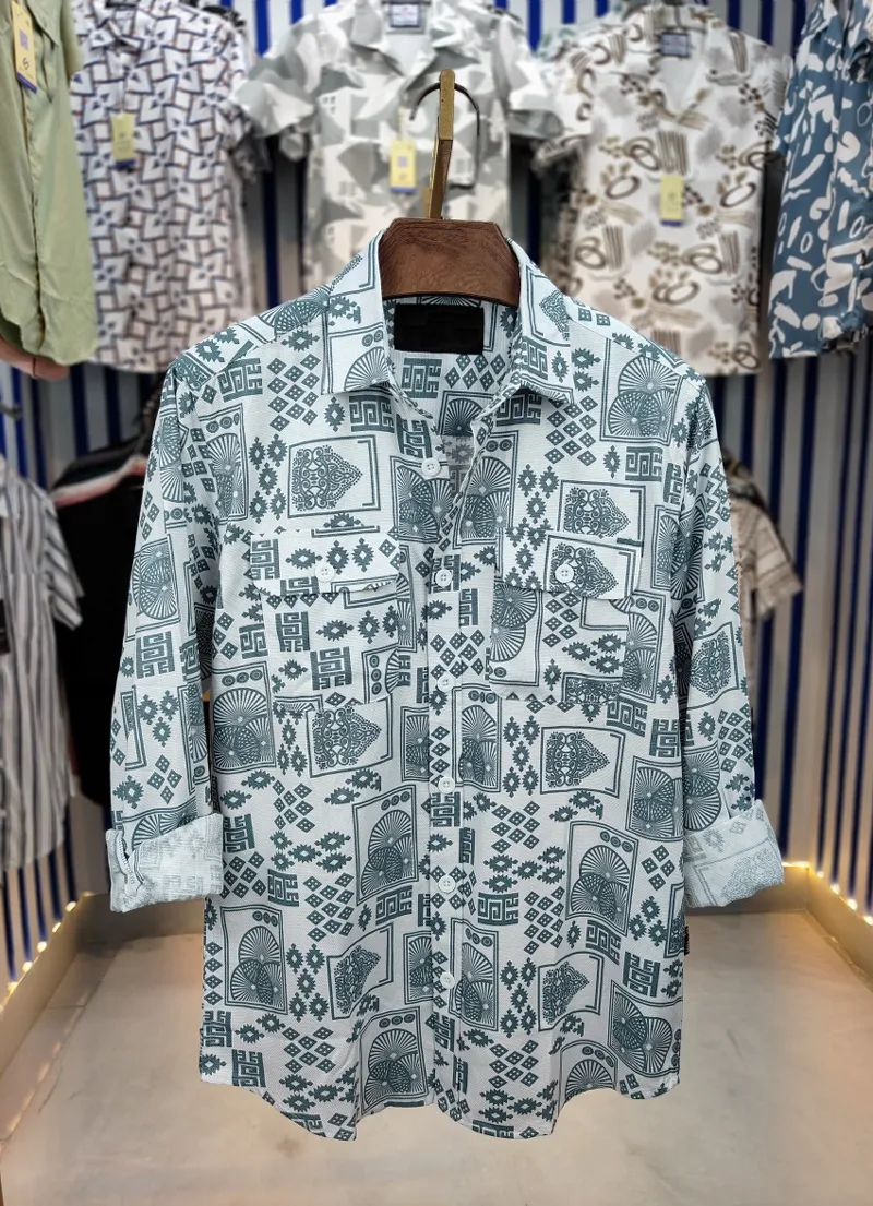 Men's Pure Cotton Double Pocket Summer Shirt, Cup Buttons