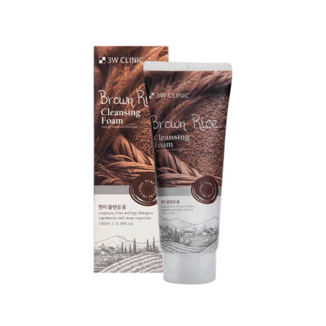 3W Clinic Brown Rice Cleansing Foam 100ml (Korea)