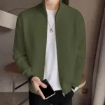 Men's Rib jacket Lite Olive Colour (Full Zipper)