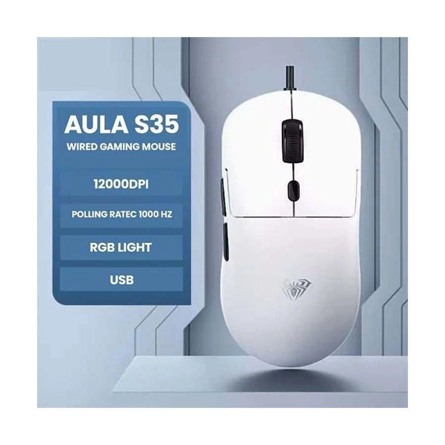 Aula S35 7200 DPI Wired White Gaming Mouse