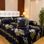 Quilted Comforter and Bed Sheet Set in Pure Twill Cotton, 5 Pieces