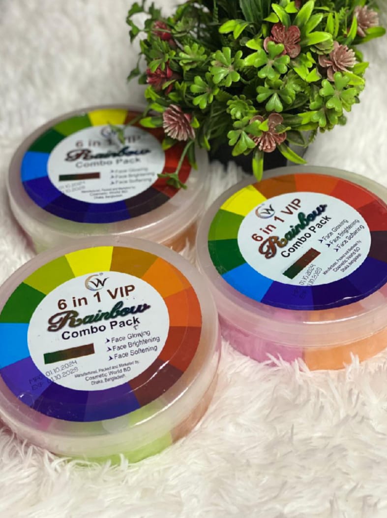6 in 1 VIP Rainbow Makeup Box with 6 Colour Shades