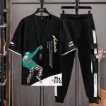 Men's Half Sleeve Jersey T-Shirt and Trouser Set, 6 Colours