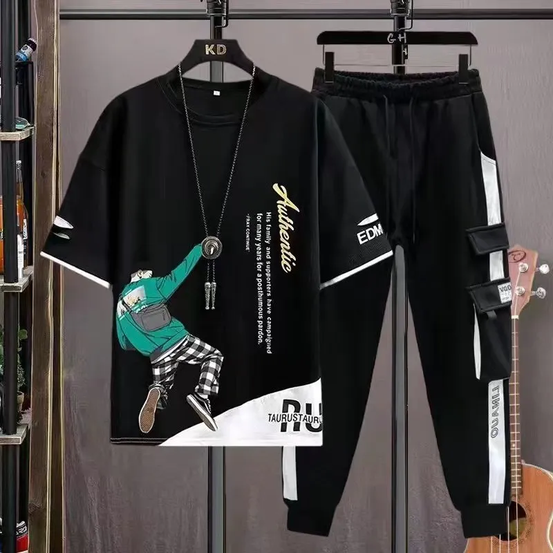 Men's Half Sleeve Jersey T-Shirt and Trouser Set, 6 Colours