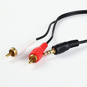 2 Way Cable AV Audio RCA 3.5mm Headphones Plug Jack