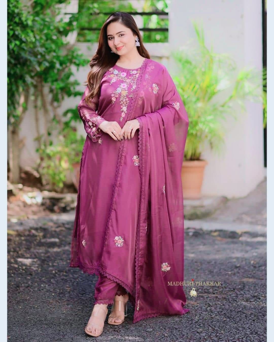 Women's Soft Georgette Three Piece with Embroidery, One Colour