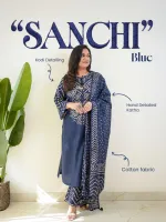 Soft Cotton Chunri Print Three Piece with Glass Work, 6 Colours