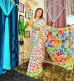 Women's Chanderi Silk Saree with Modern Digital Print, 4 Colours
