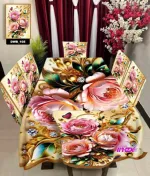 Dining Chair and Table Cover Set, 3D Print, Chair Covers 18 x 21 Inch