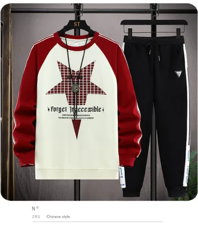Men's Cotton T-Shirt and 280 GSM Trouser Set, 6 Colours