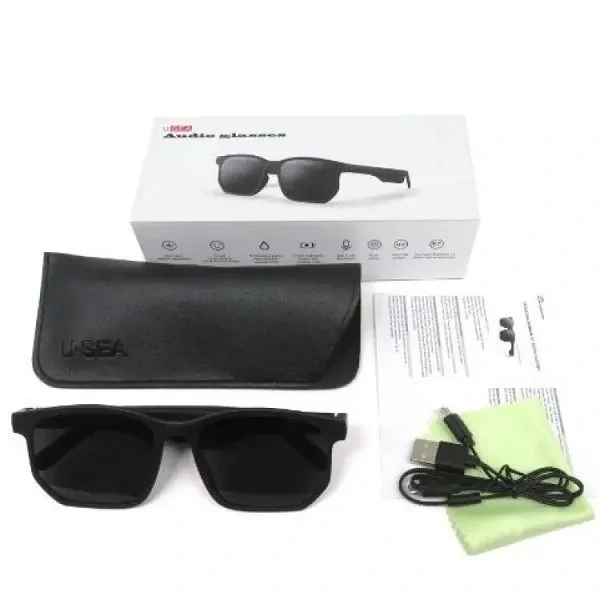 Usea Smart Glasses Audio Bluetooth Sunglasses-Brown Color