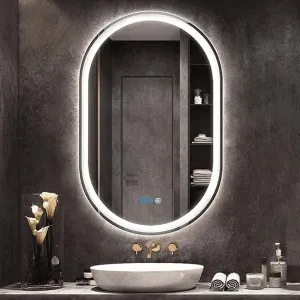 LED Touch Mirror Oval | High intensity LED Mirror(18x30 Inch)