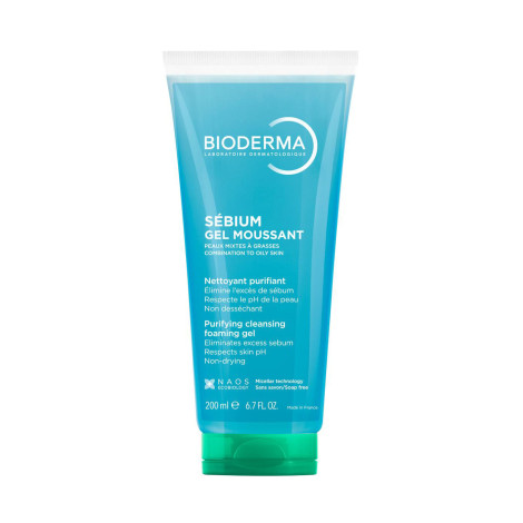 Bioderma Sebium Face And Body Wash Moussant Purifying Cleansing Gel 200 ml (France)